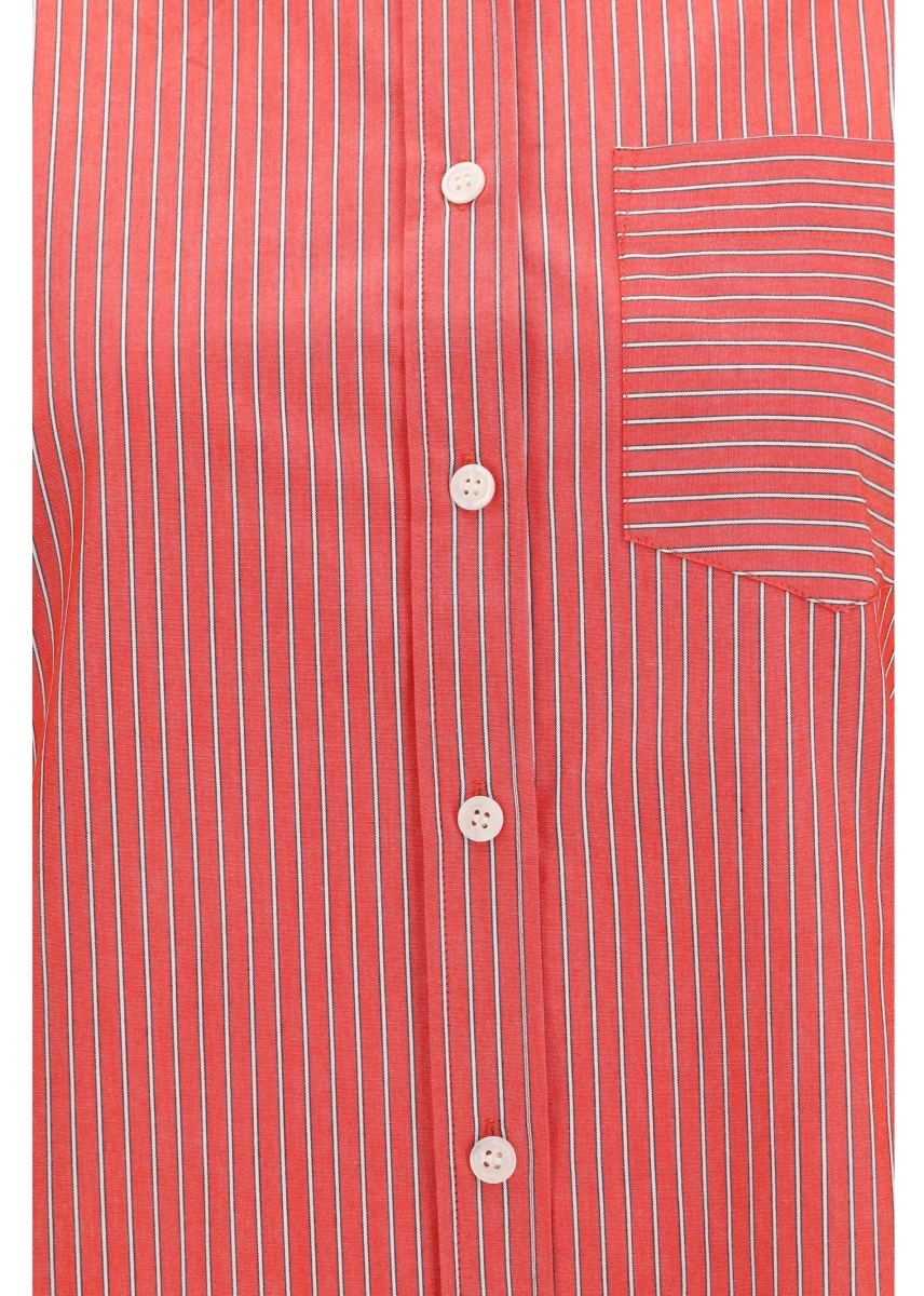 Camasa casual Striped cotton Shirt with balloon sleeves - Img 3