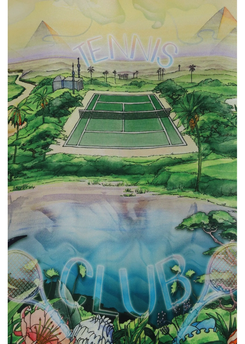 Camasa casual Tennis Club printed silk twill Shirt - Img 3