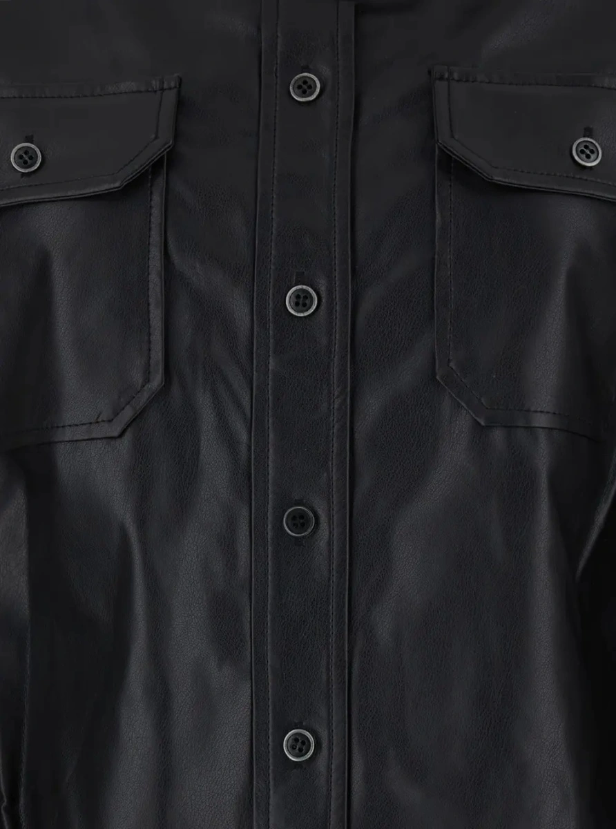 Camasa Isabel Marant neagra din piele ecologica - Img 3