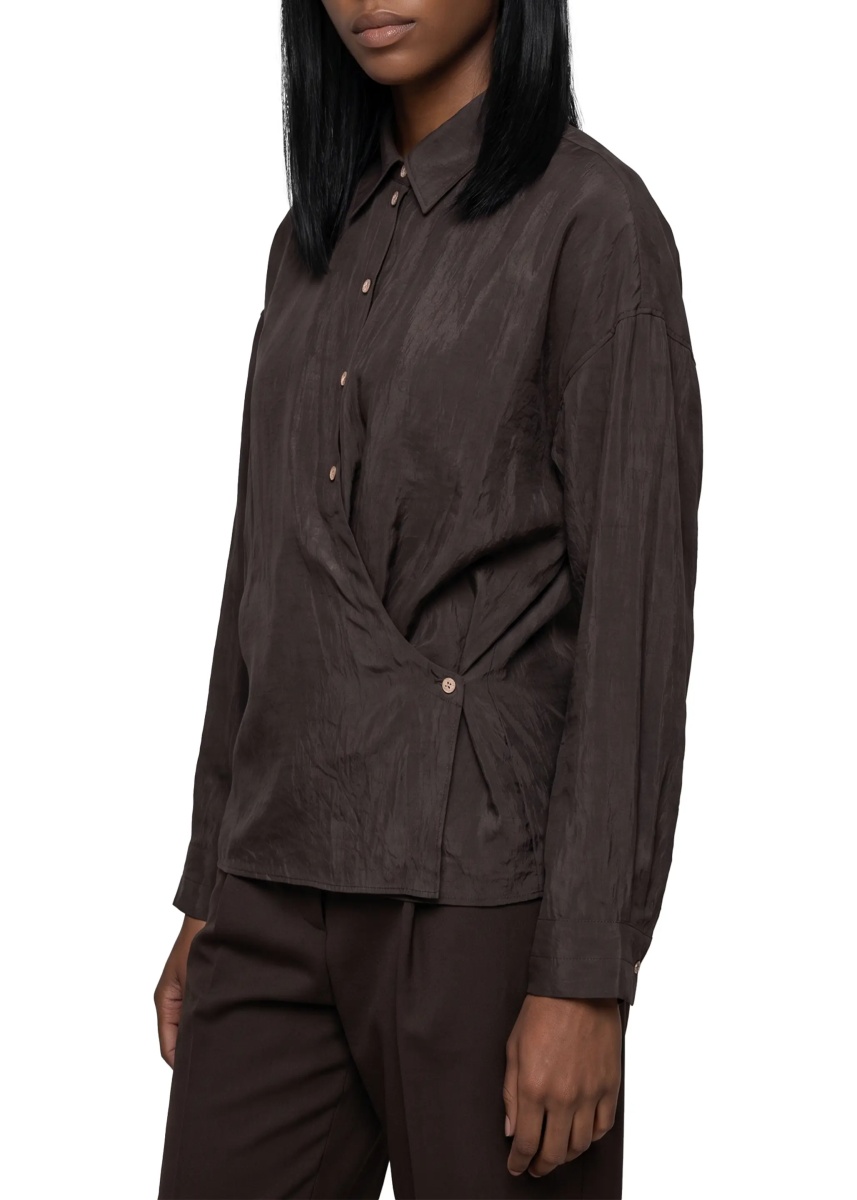 Camasa Licorice Straight Collar Twisted Shirt - Img 2