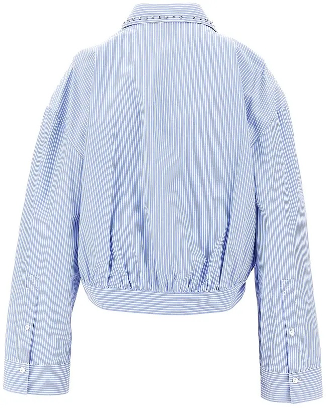 Camasa Striped cropped shirt with studded collar - Img 3