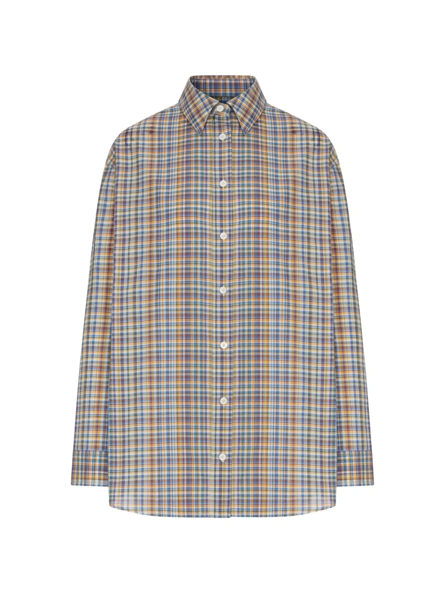 Camasa TOTÊME multicolor Shirt with all-over check pattern in cotton for women - Img 5