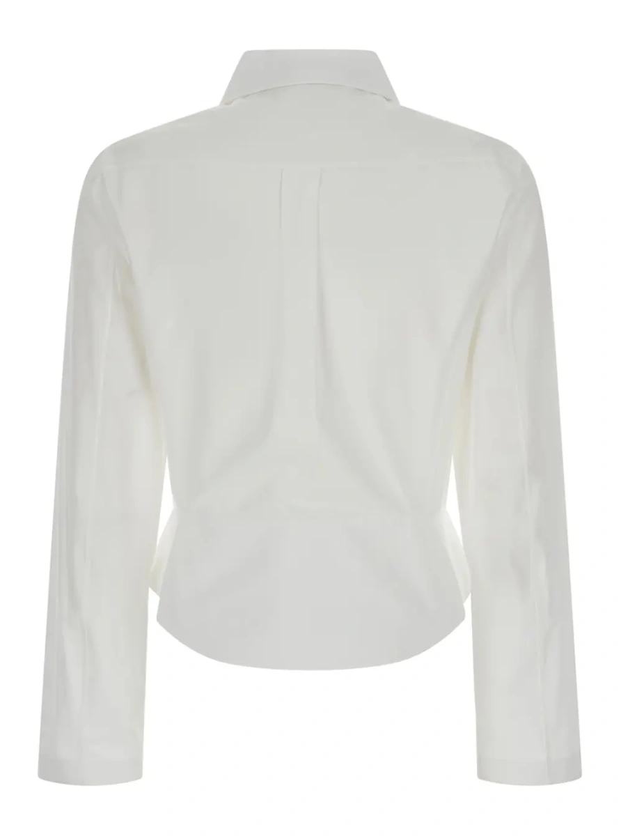 Camasa White shirt with collar and long sleeves in cotton for women - Img 2