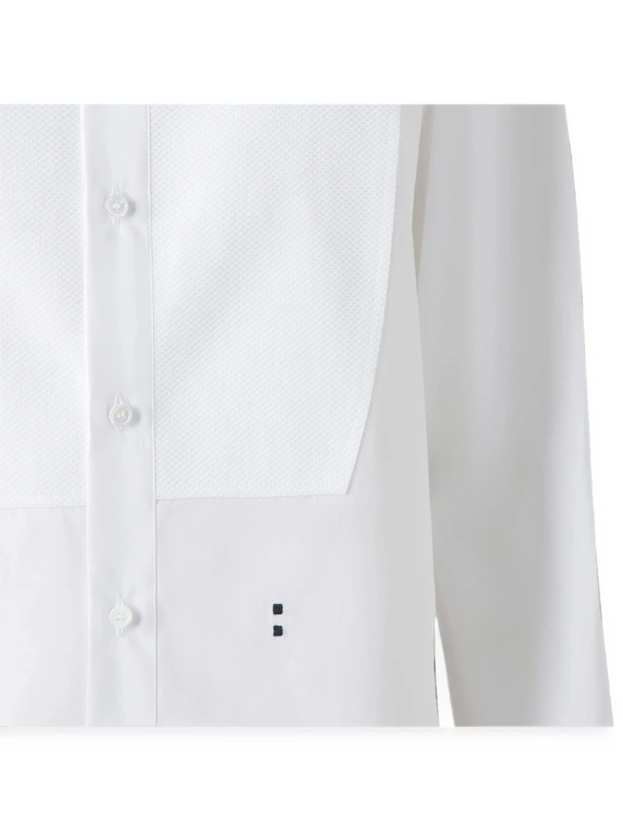 Camasa White Shirt with Mandarin Collar in Cotton Poplin for Women - Img 5