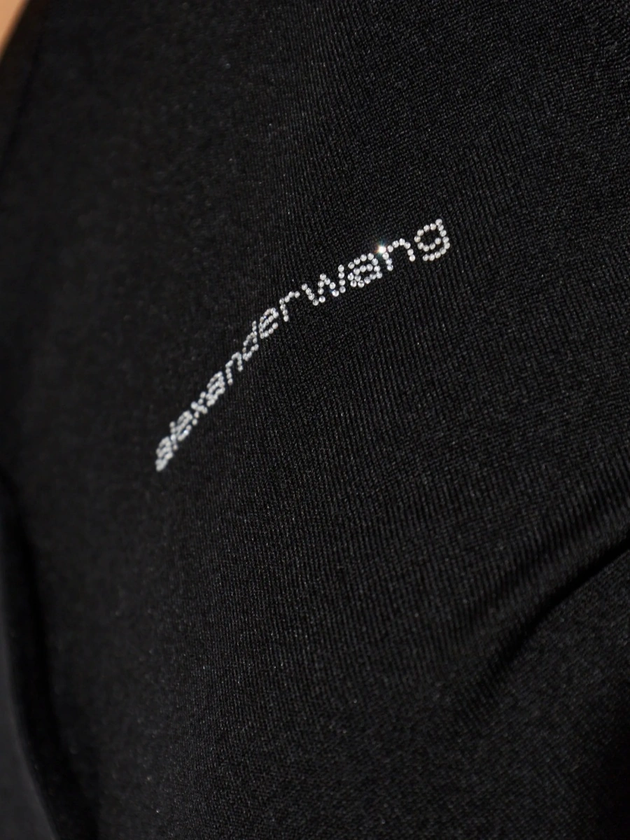 Cardigan Alexander Wang negru din poliamida si cupru - Img 5