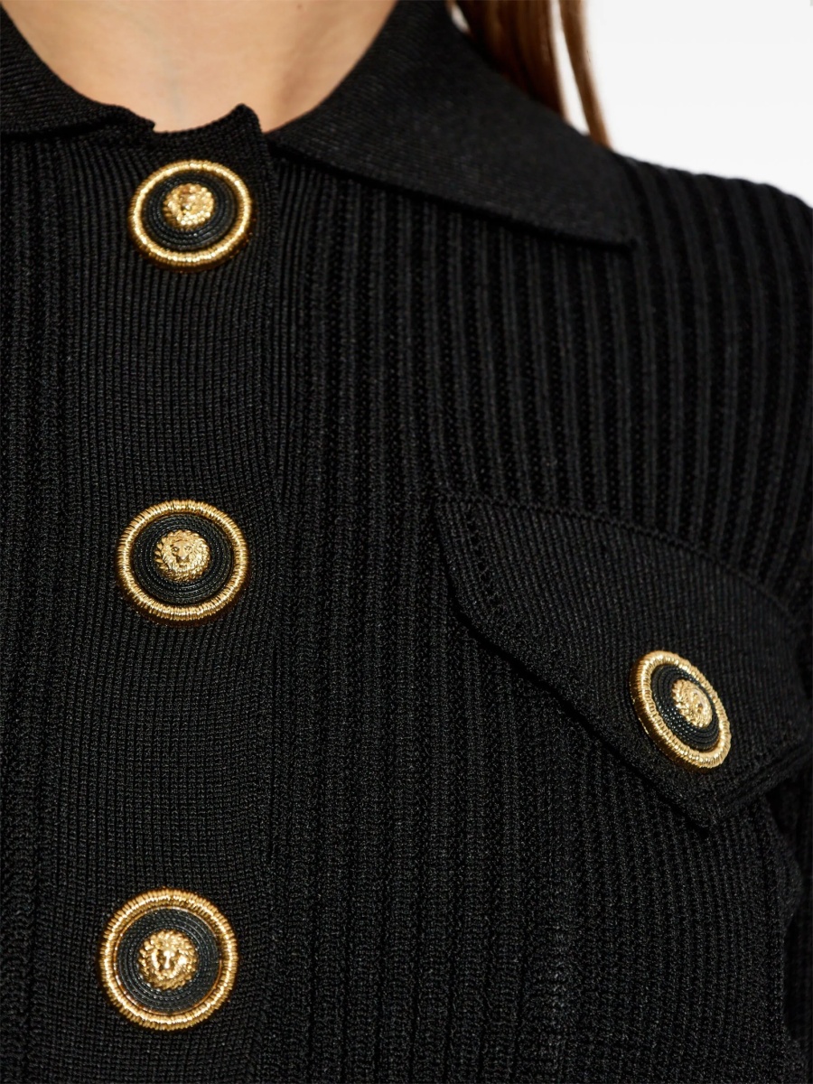 Cardigan Balmain negru din vascoza - Img 5