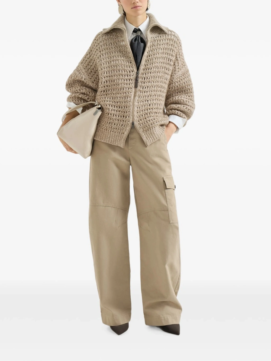 Cardigan Brunello Cucinelli neutru - Img 2