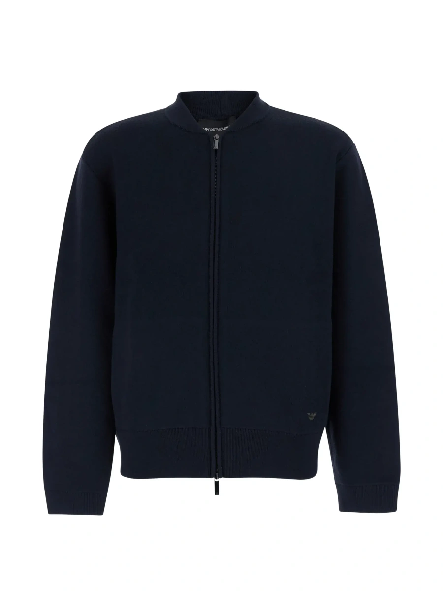 Cardigan Emporio Armani albastru din lana - Img 6