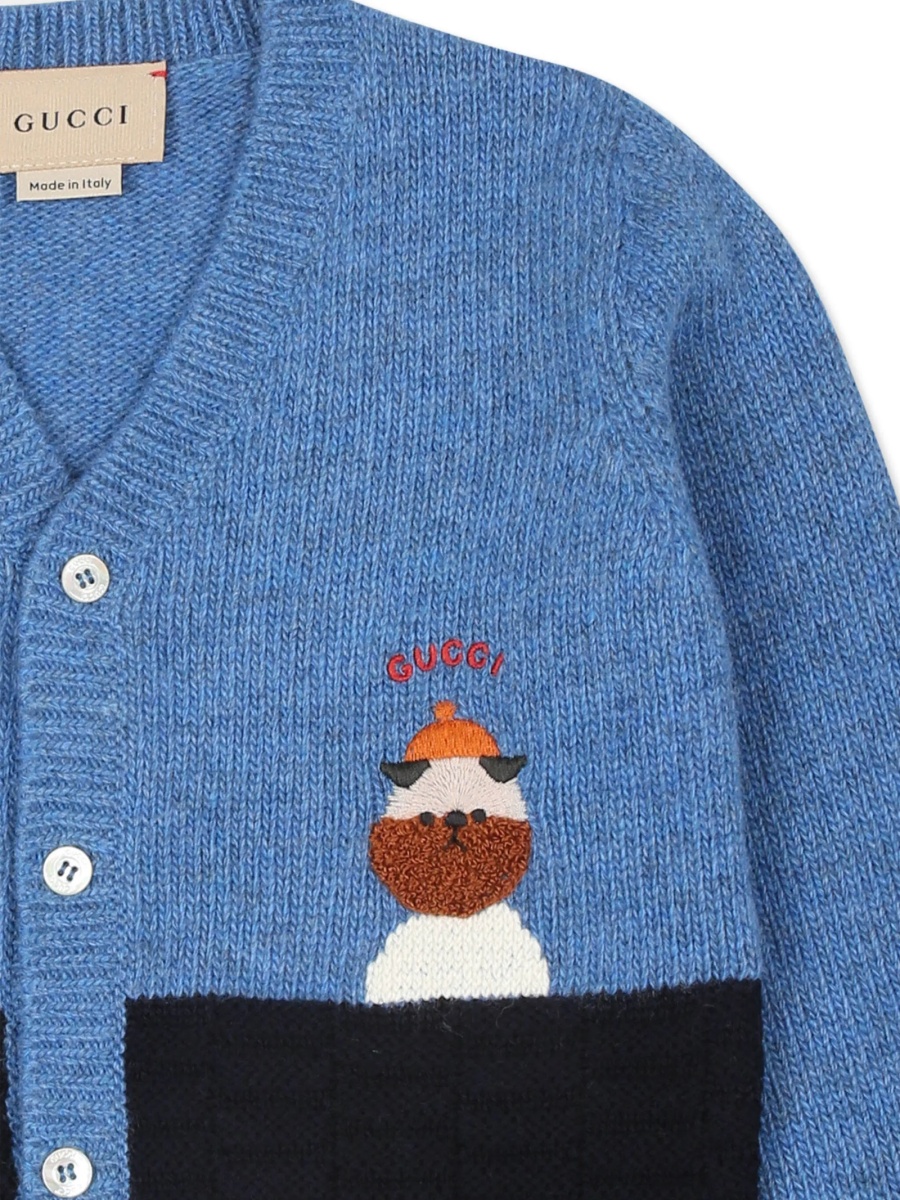 Cardigan Gucci albastru din lana - Img 3
