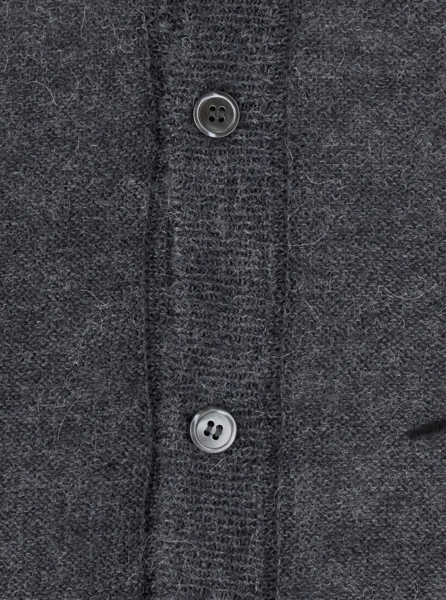 Cardigan INSIDE OUT ARGYLE COLLAR CARDIGAN with notched revers and long sleeves in acrylic nylon wool and alpaca gray unisex - Img 2