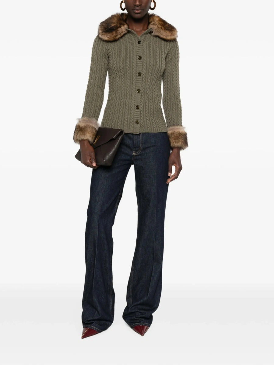 Cardigan Saint Laurent verde din casmir - Img 2