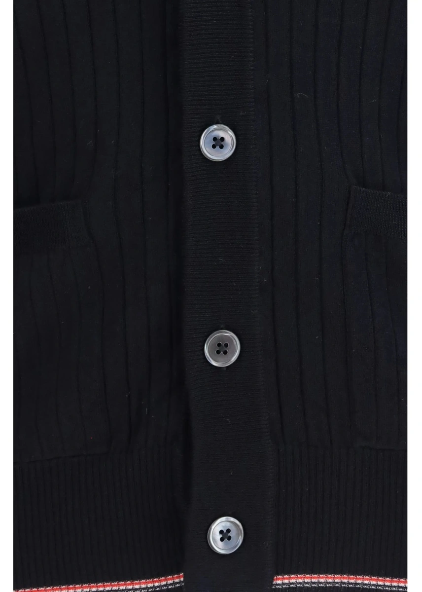 Cardigan Thom Browne albastru din lana merino - Img 3