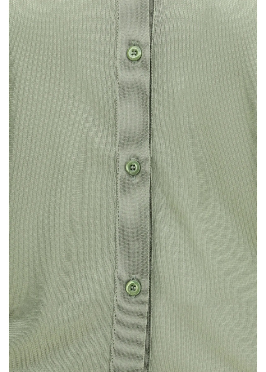 Cardigane Cardigan crewneck in viscose with embroidered logo - Img 3
