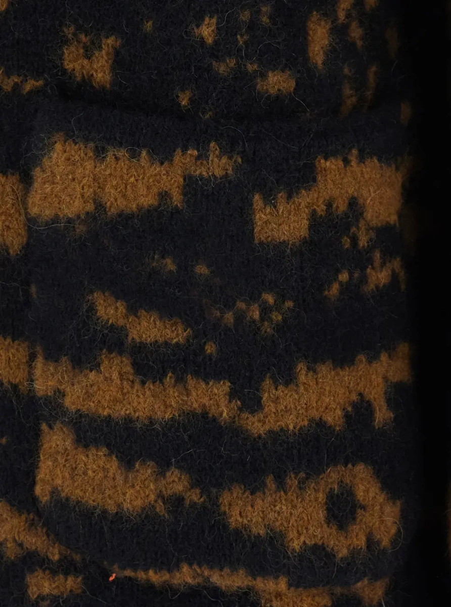 Cardigane MOMONÌ TINNA KNITWEAR CARDIGAN with V-neck, long sleeves, in Alpaca, Polyamide and Wool, in Brown, women - Img 3