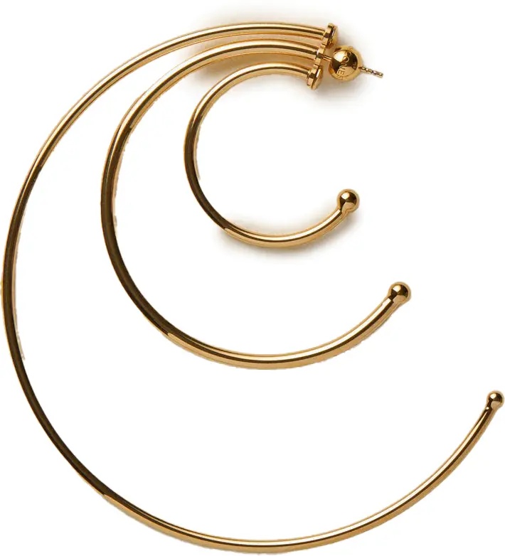 Cercei Pierced Solar Hoops Earrings Large - Img 3