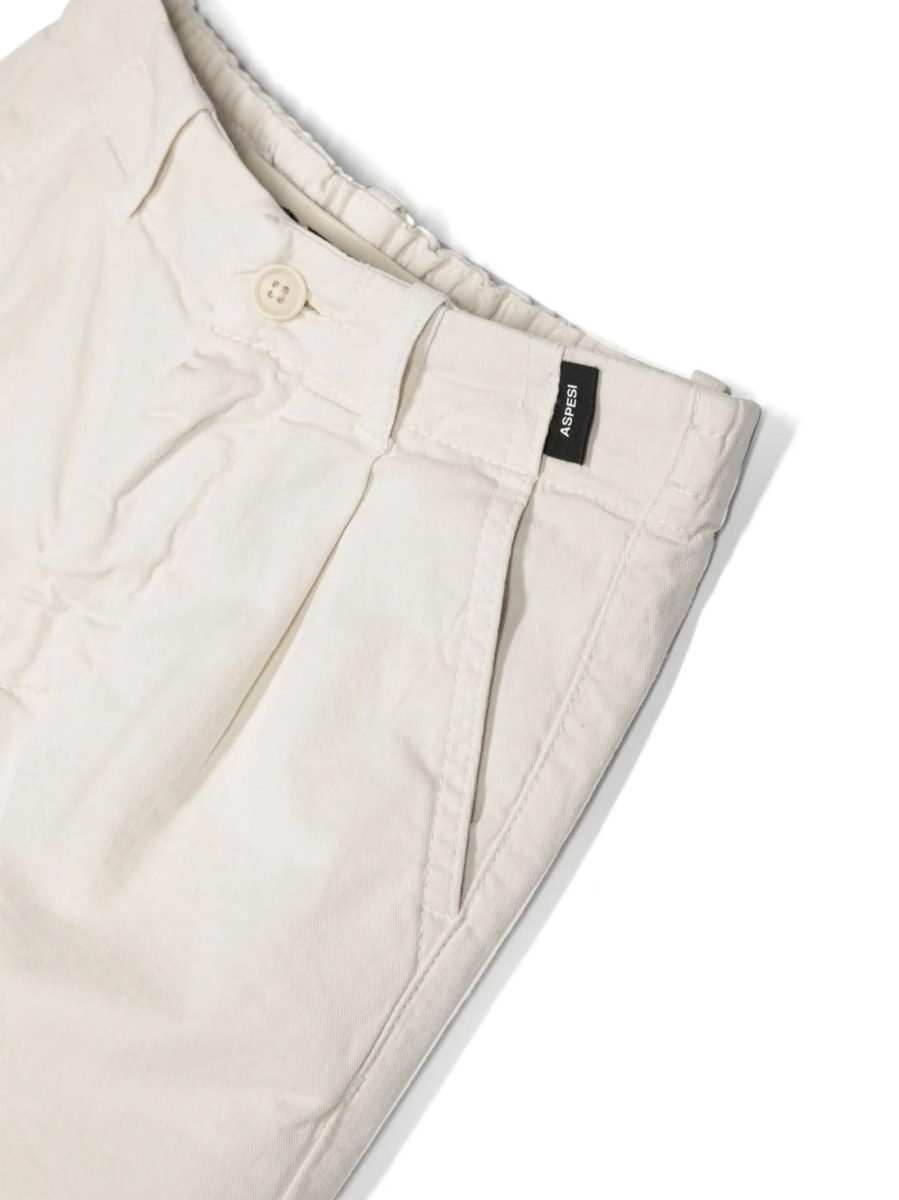 Chinos Aspesi albi din bumbac si elastan - Img 3