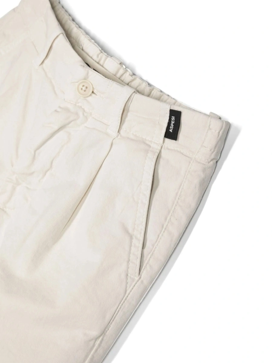 Chinos Aspesi albi din bumbac si elastan - Img 3