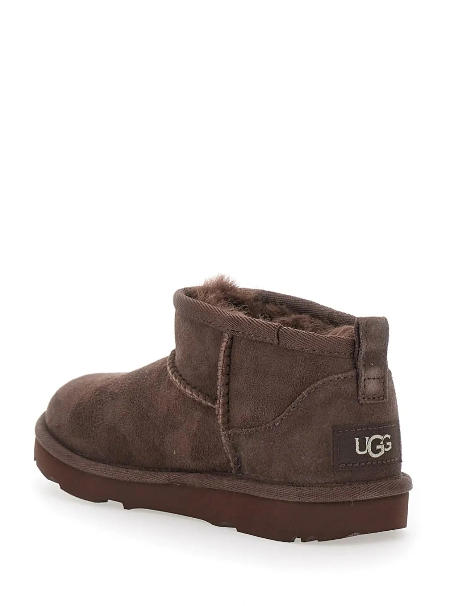 Cizme UGG Kids maro din piele intoarsa 'Ultra Mini' - Img 3