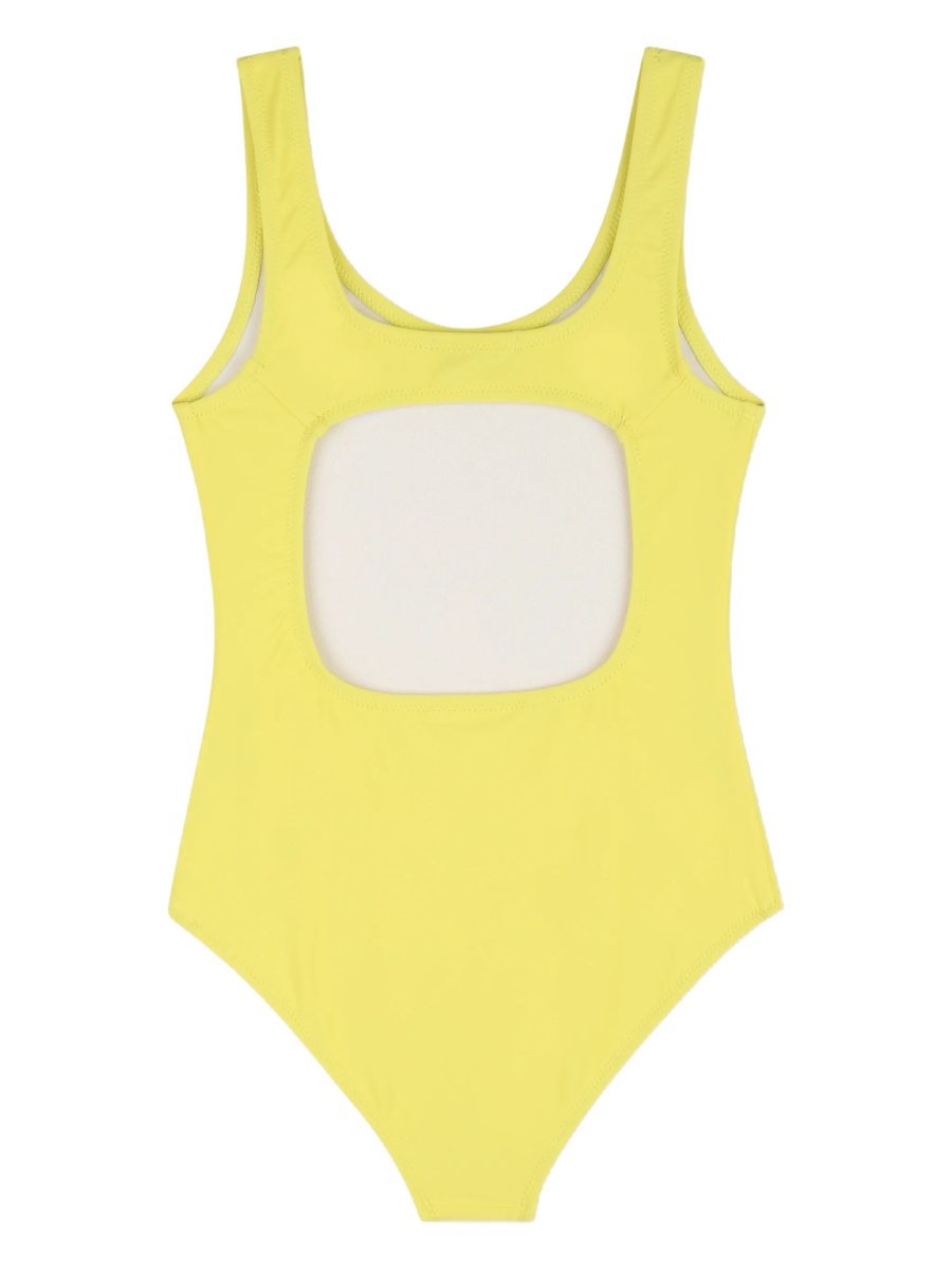 Costum de baie Marc Jacobs galben din bumbac si strasuri - Img 2