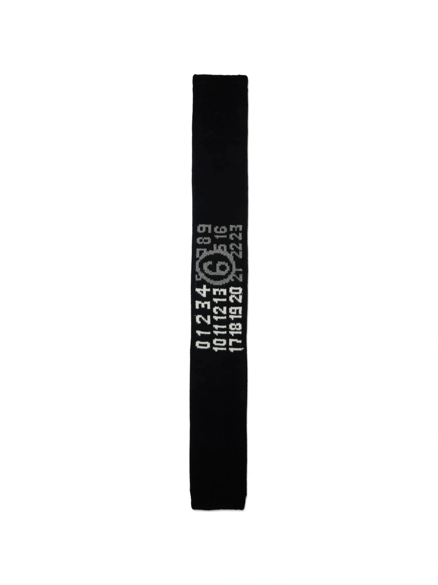 Esarfa black Scarf with embroidered logo on the front in wool blend for boy - Img 4