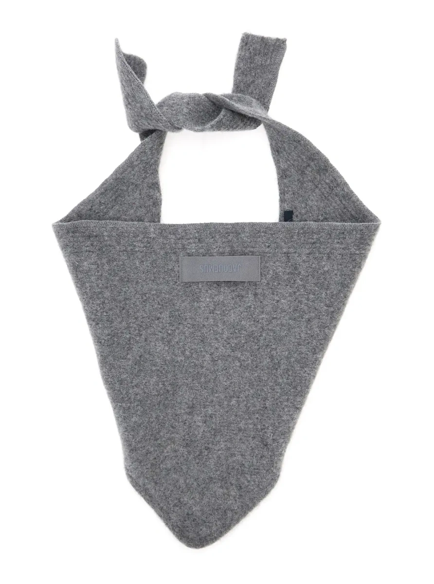 Esarfa LE CHALE GROS GRAIN is a unisex scarf made of gray alpaca and merino wool - Img 2