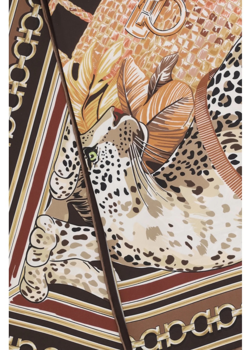 Esarfa Leopard-print silk Scarf - Img 3