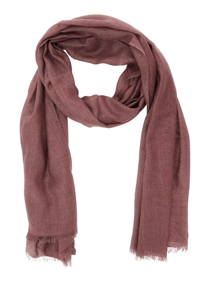 Esarfa Pink Scarf with Frayed Edges and Wrap Design in Cashmere Blend Women - Img 2