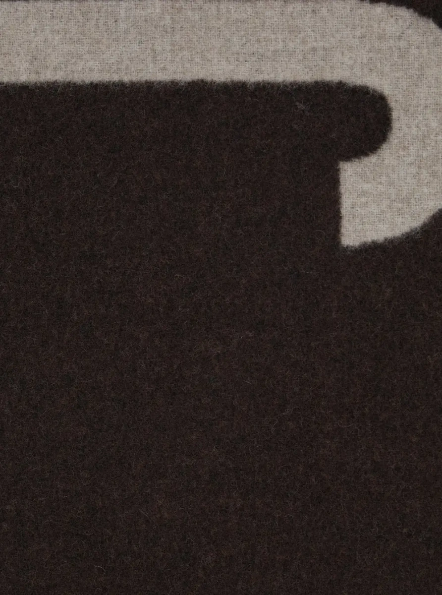 Esarfa Scarf 'L'Echarpe Jacquemus' with Maxi Logo Lettering and Fringed Hem in Brown for Men - Img 3