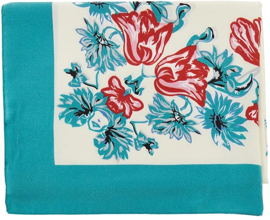 Esarfa Viscose and silk scarf with print - Img 2