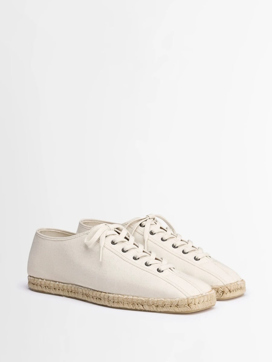Espadrile LEMAIRE albe din bumbac - Img 2