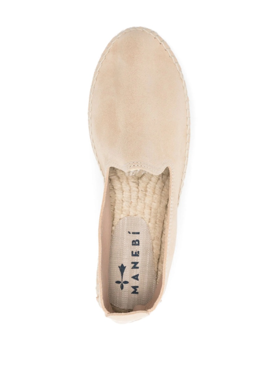 Espadrile Manebí neutre din piele intoarsa - Img 4