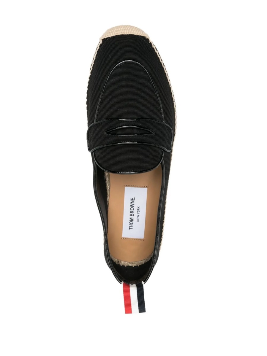 Espadrile Thom Browne negre din bumbac - Img 4