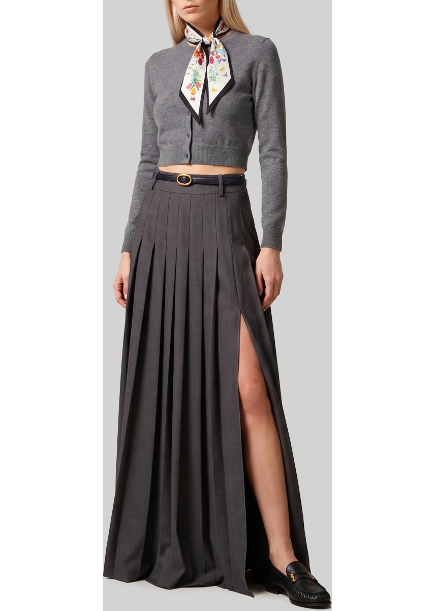 Fusta Anthracite Maxi Pleated Skirt - Img 2