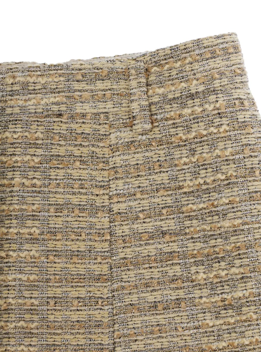Fusta beige Skirt with logo patch on the front in Tech Fabric and wool for Girl - Img 3