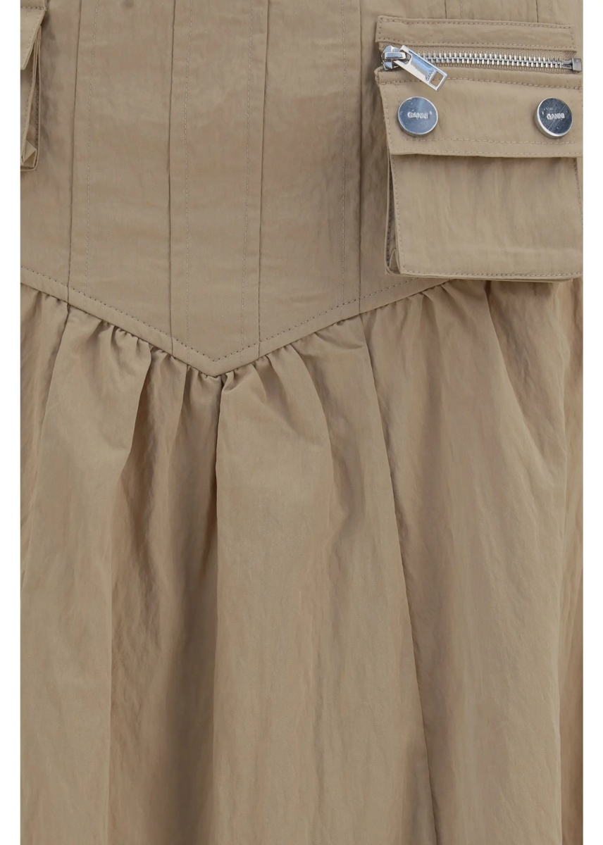 Fusta Corset-detail and ruched midi Skirt - Img 3