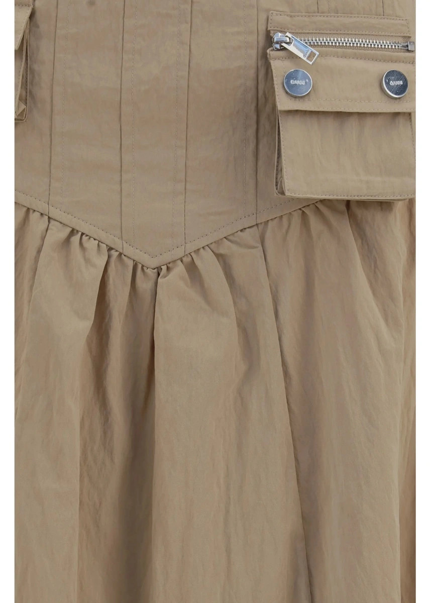 Fusta Corset-detail and ruched midi Skirt - Img 3