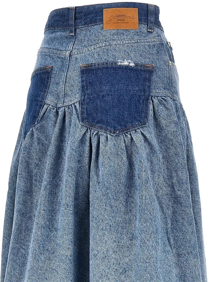 Fusta Cotton denim long skirt - Img 4