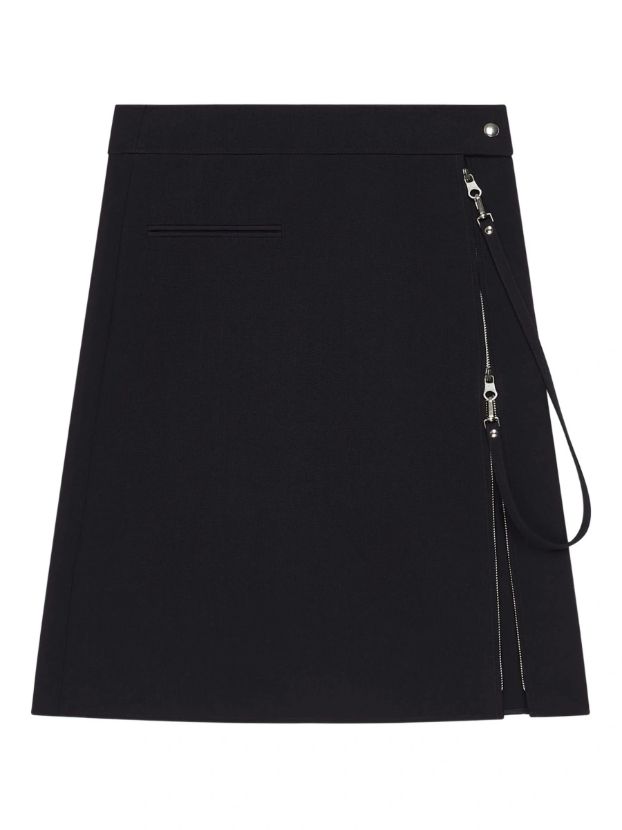 Fusta COURRÈGES neagra din lana si polyester - Img 3