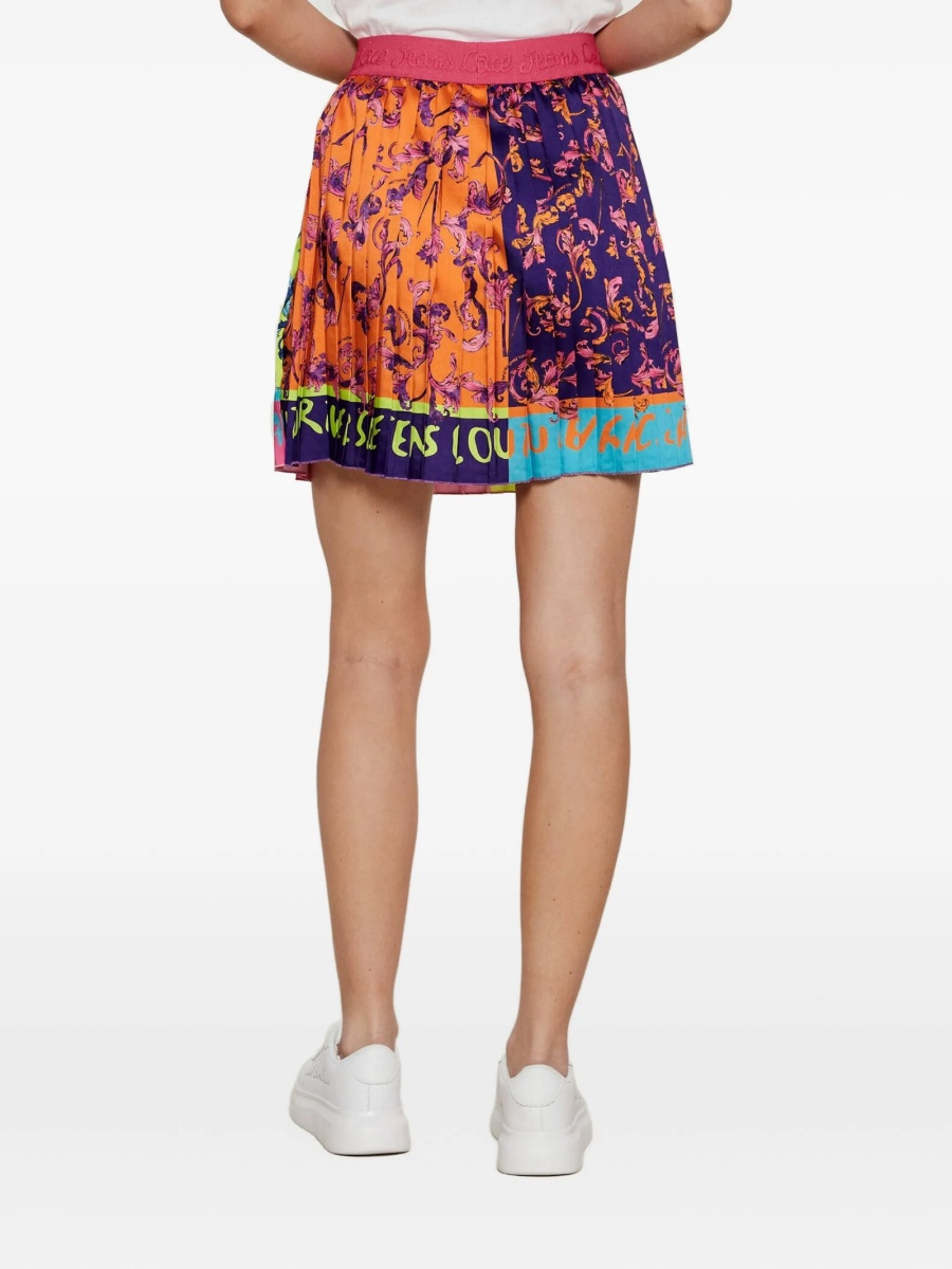 Fusta cu pliuri Versace Jeans Couture albastra - Img 3