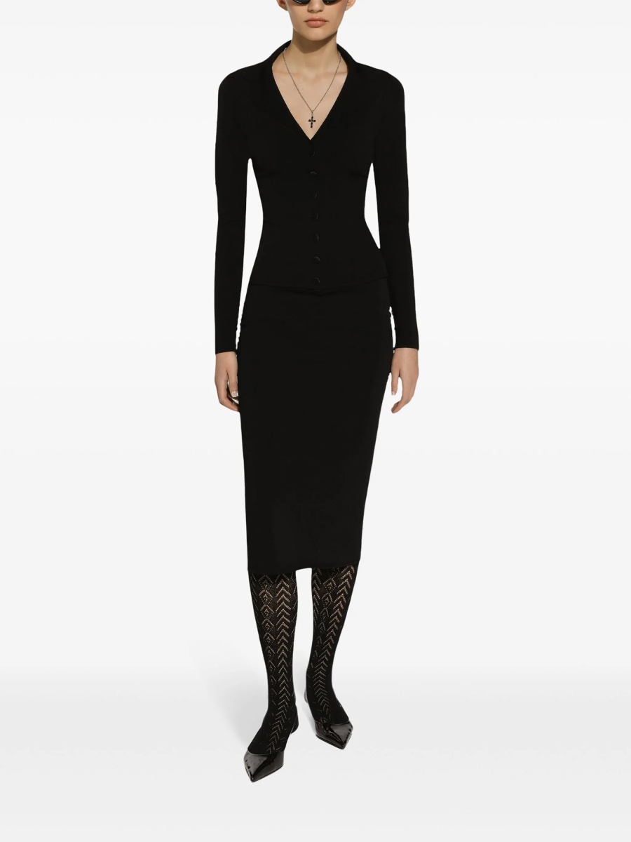 Fusta cu talie inalta Dolce &amp; Gabbana DG Logo neagra - Img 3