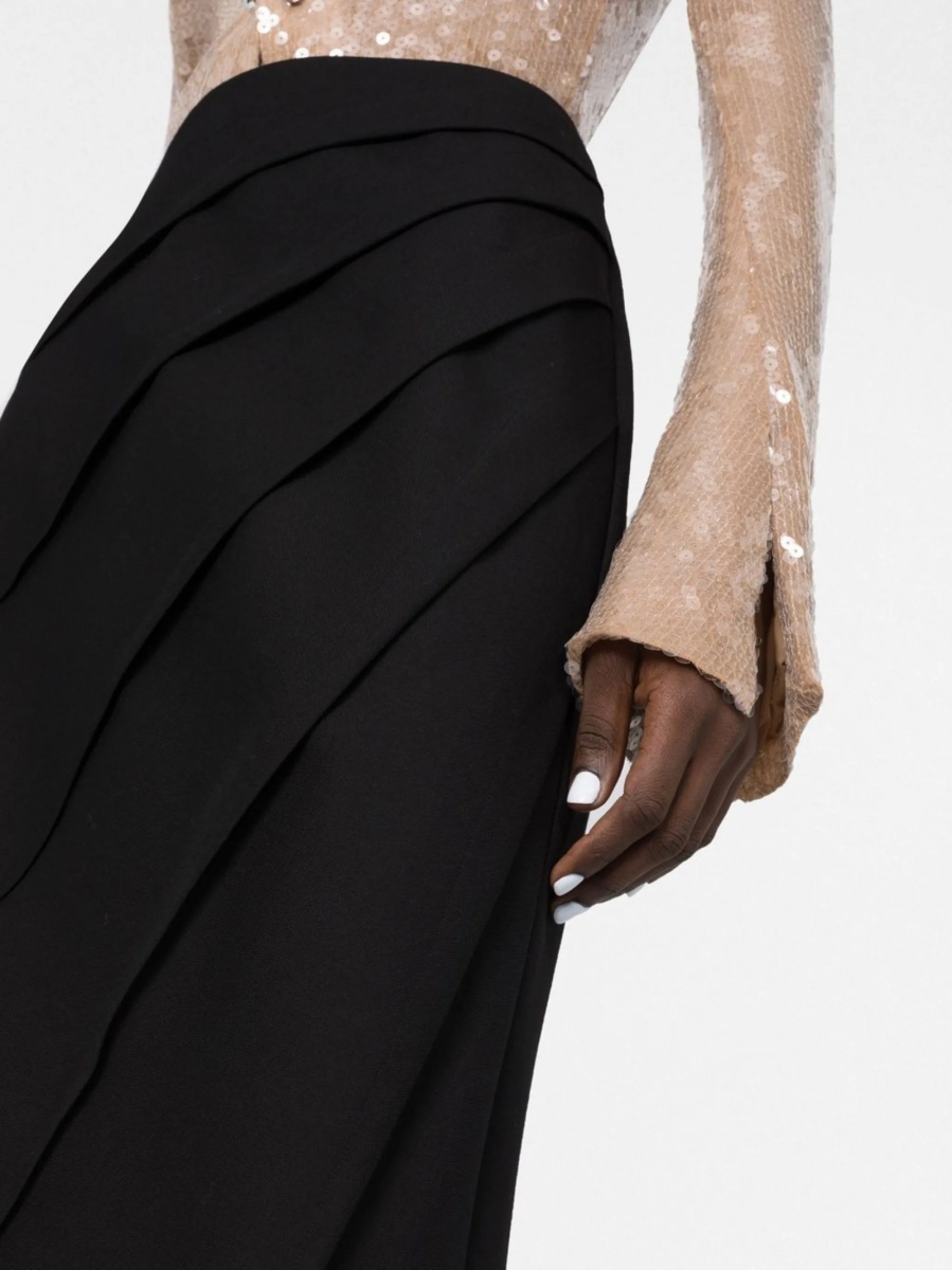 Fusta drepte Gucci neagra din lana - Img 5