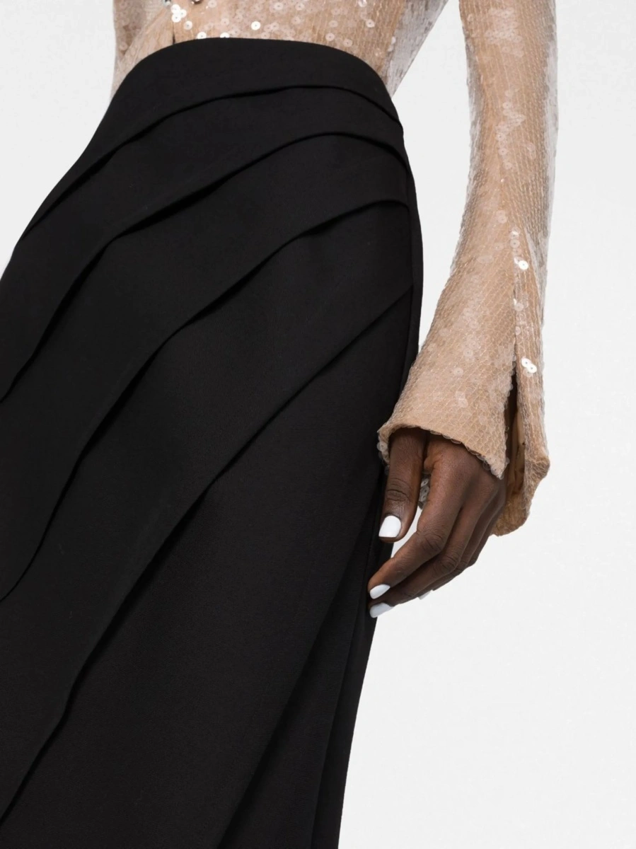Fusta drepte Gucci neagra din lana - Img 5