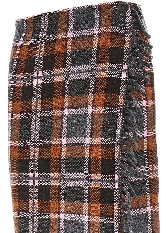 Fusta Plaid wrap midi skirt - Img 2