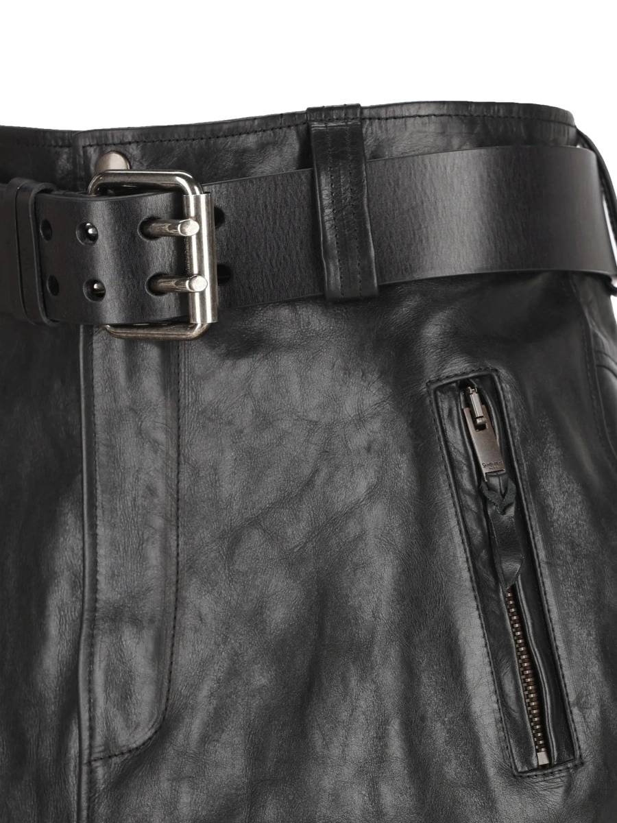 Fusta Saint Laurent neagra din piele - Img 4