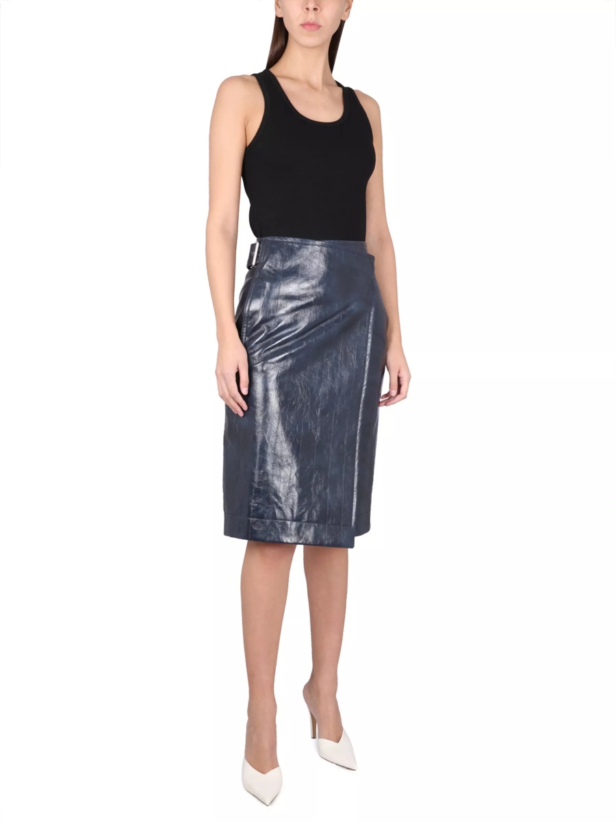 Fuste Leather Midi Skirt - Img 2