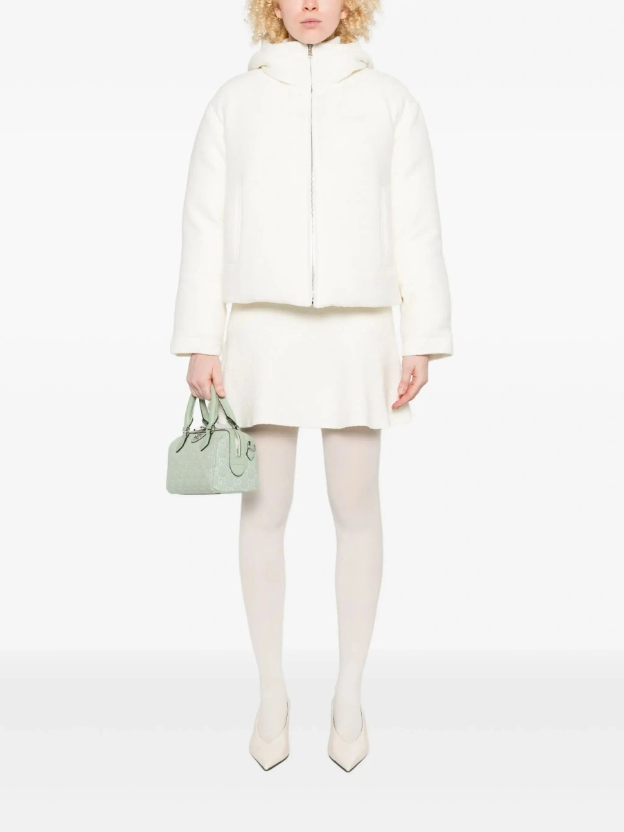 Geaca bomber Gucci alba din lana - Img 4