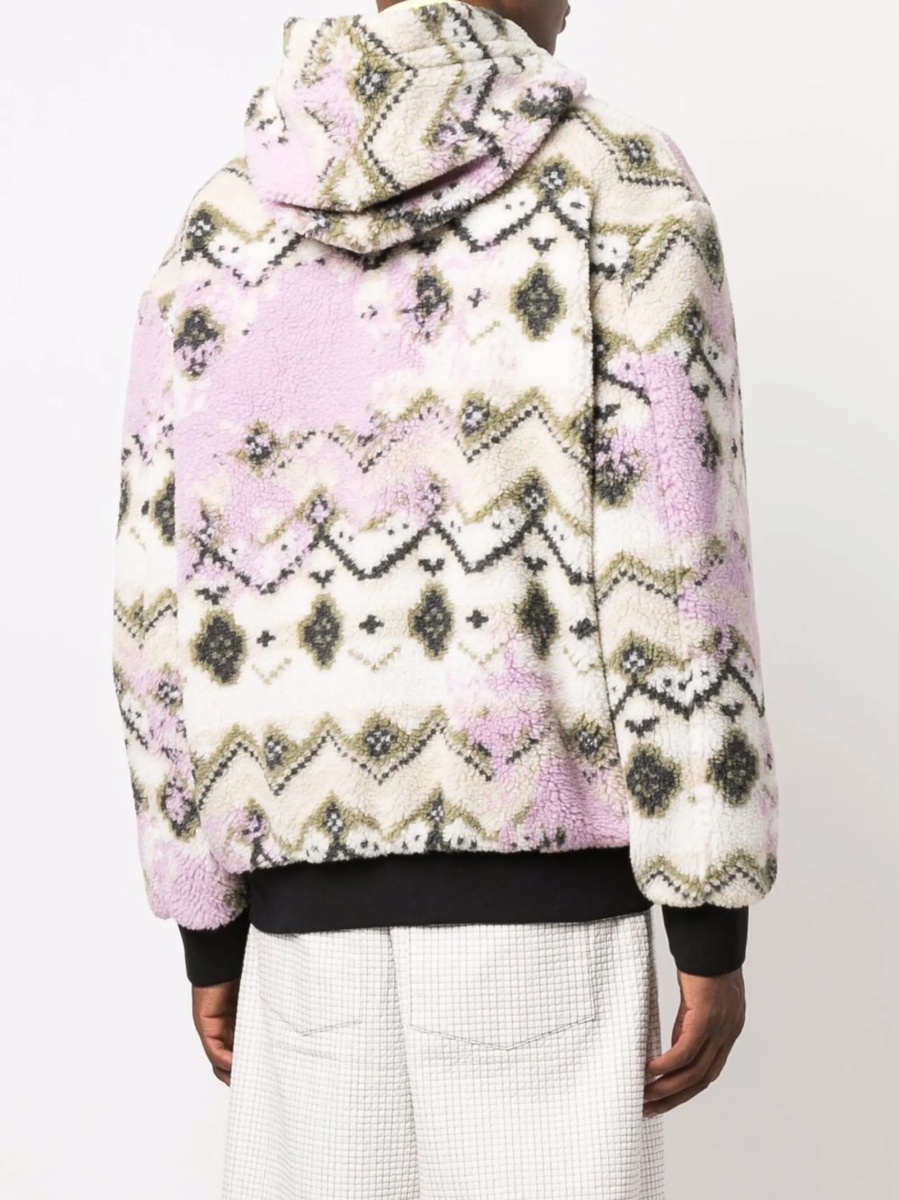 Geaca bomber MSGM alba din acrilic si polyester - Img 4