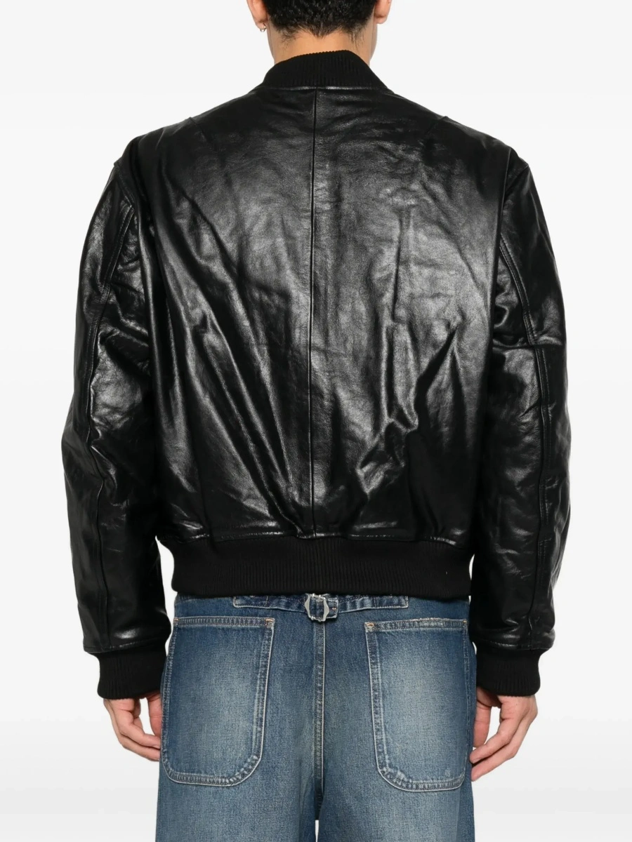Geaca bomber SUNFLOWER neagra din piele - Img 6