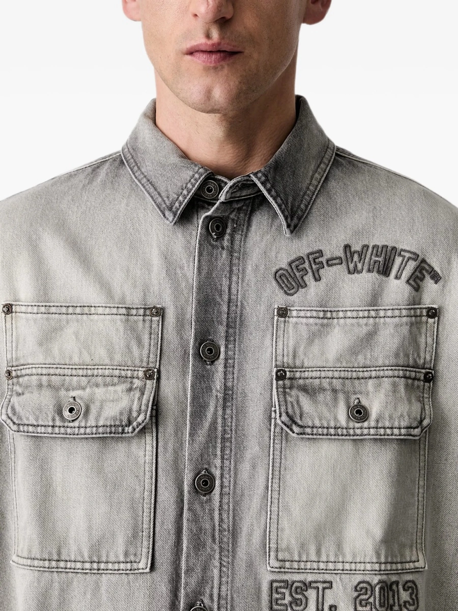 Geaca de blugi Off-White gri - Img 4