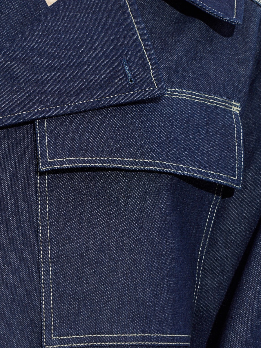Geaca de blugi Paul Smith albastra din bumbac - Img 5